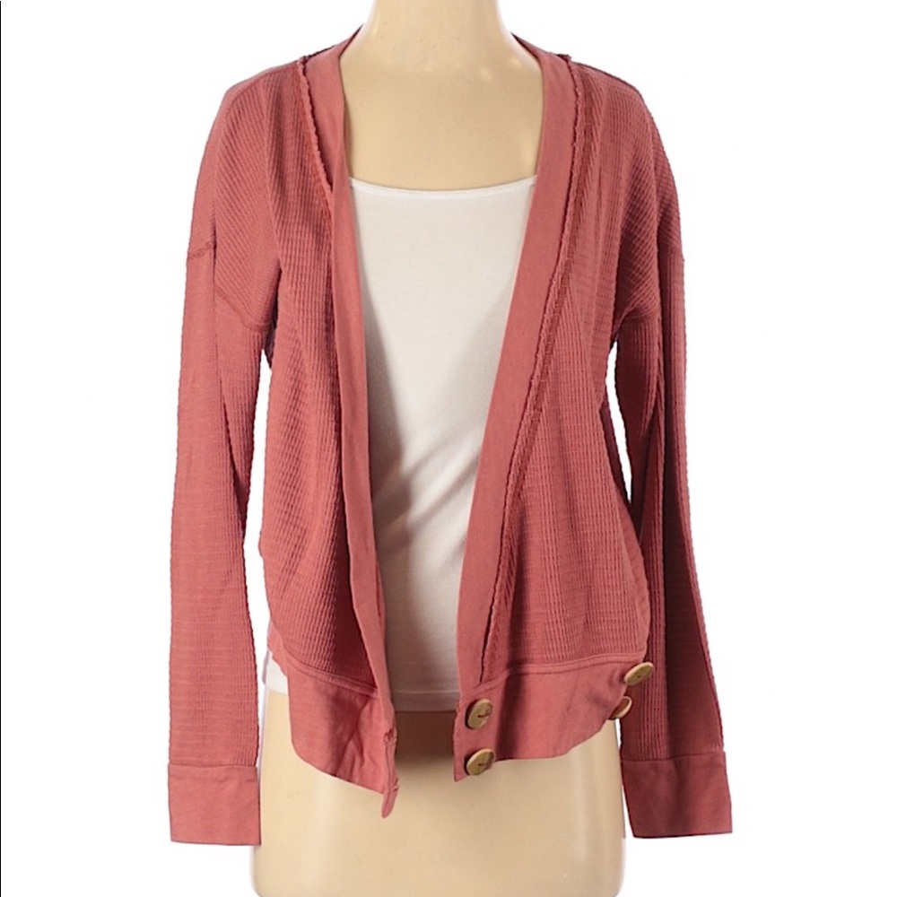 Free people beach knit bottom button cardigan